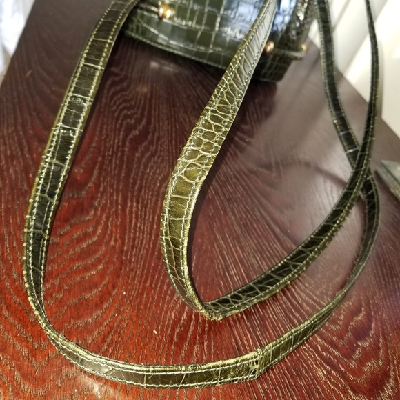 Vintage Bally croc green leather mini shoulder bag - Picture 5 of 12